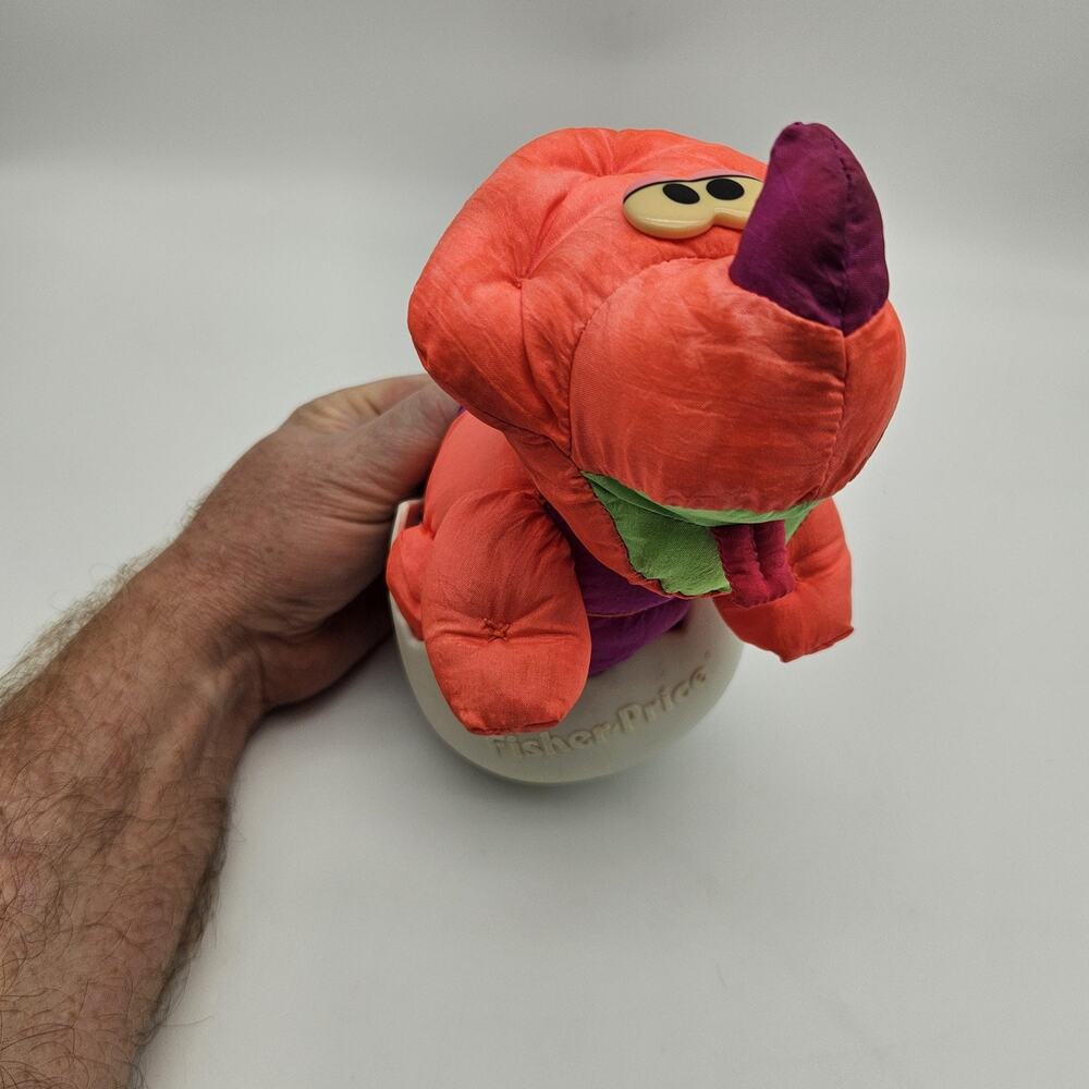 Vintage 1992 Fisher-Price Puffalump Dinosaur Plush Toy Stuffed Animal‎ Doll Rare